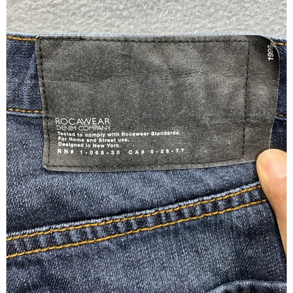 RocaWear Authentic Denim Jeans Men's 1999 Loose Fit Dark Blue Size 36X30 Y2K - Picture 2 of 16